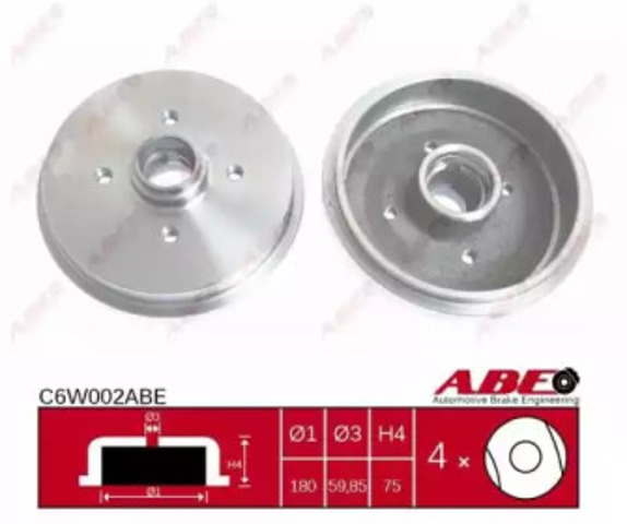 C6W002ABE ABE Барабан тормозной задний купить в Харьков