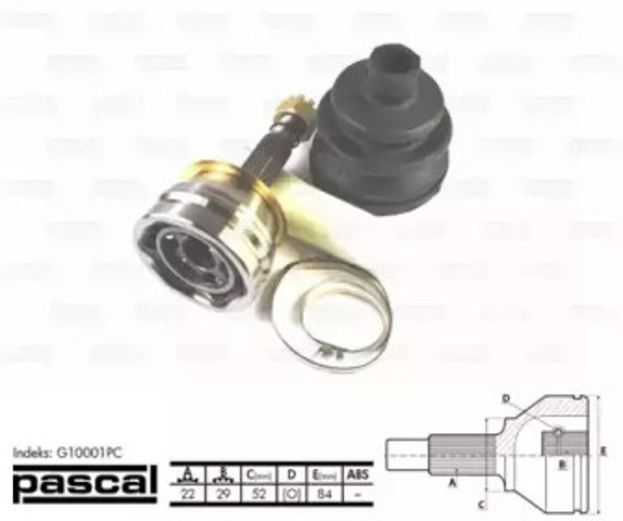 G10001PC PASCAL ШРУС наружный передний купить в Чернигов