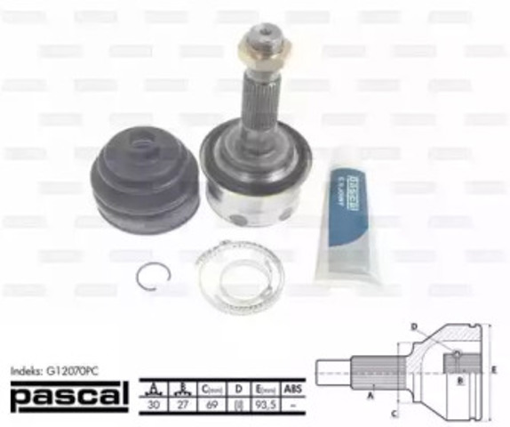 PASCAL G12070PC ШРУС наружный передний в наличии Чернигов