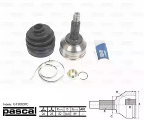 PASCAL G13003PC ШРУС наружный передний в наличии Ровно