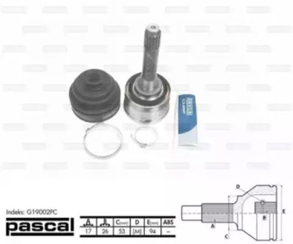 G19002PC ШРУС наружный передний купить Днепр