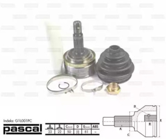 G1L001PC PASCAL ШРУС наружный передний купить в Чернигов
