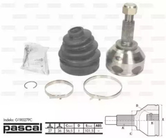 PASCAL G1R027PC ШРУС наружный передний в наличии Черкассы