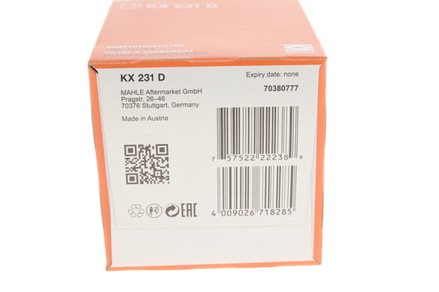 MAHLE KX231D Топливный фильтр в наличии Киев