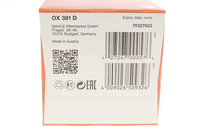 MAHLE OX381D Фильтр масляный в наличии Ужгород