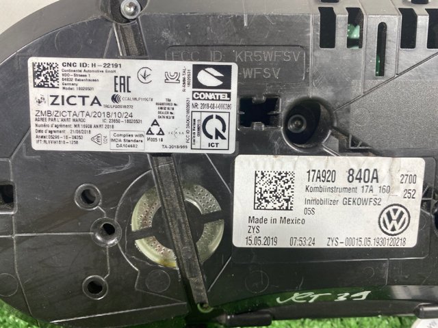 17A920840A Приборная доска (щиток приборов) купить Ирпень
