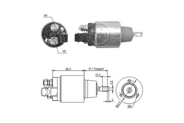 ZM3972 ZM Втягивающее реле стартера купить в Житомир