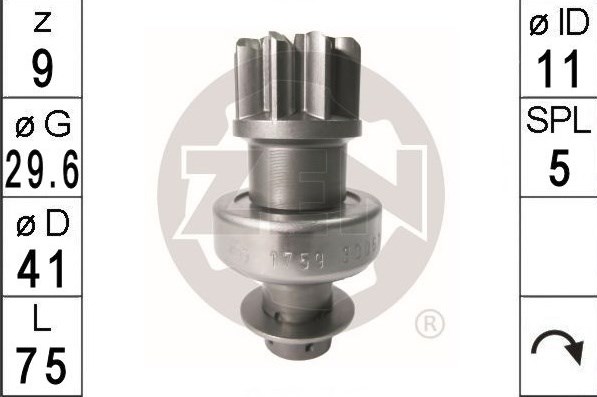 ZN1759 ZEN Бендикс стартера купить в Сумы