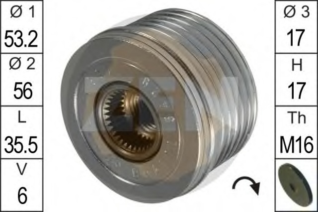ZN5429 ZEN Шкив генератора купить в Ужгород