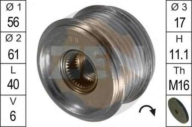 ZN5448 ZEN Шкив генератора купить в Киев