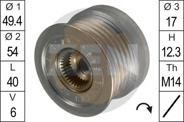 ZN5464 ZEN Шкив генератора купить в Харьков