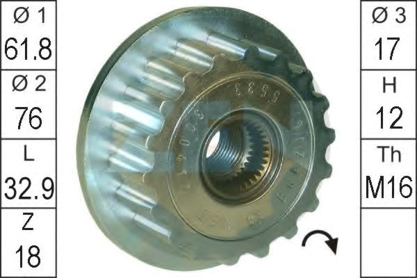 ZN5533 Шкив генератора купить Харьков