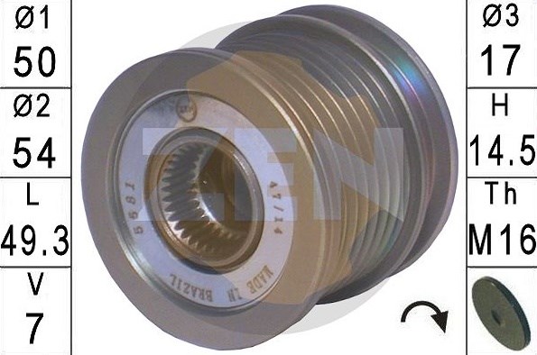 ZEN ZN5581 Шкив генератора в наличии Николаев