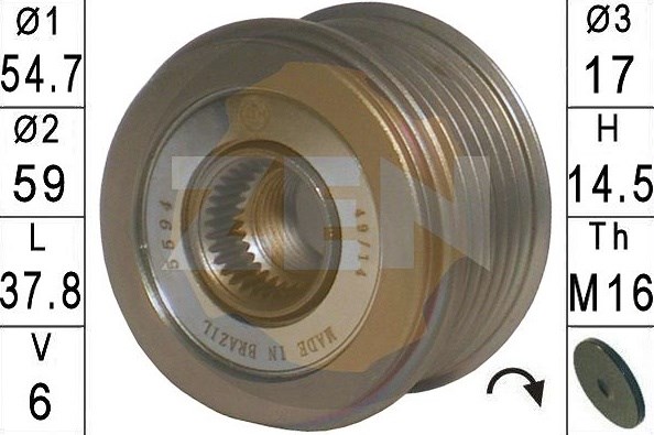 ZN5594 ZEN Шкив генератора купить в Черкассы