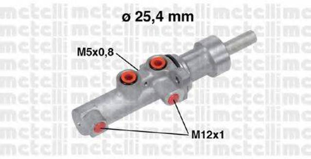 Цилиндр тормозной, главный 050752 METELLI