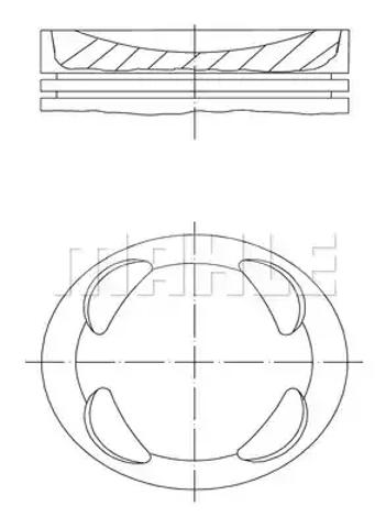 Поршень в комплекте на 1 цилиндр, STD 081PI00104000 MAHLE