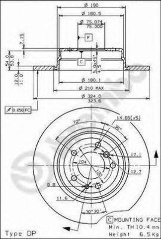 Задний тормозной диск 08558011 BREMBO