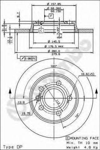Тормозные диски 08728811 BREMBO