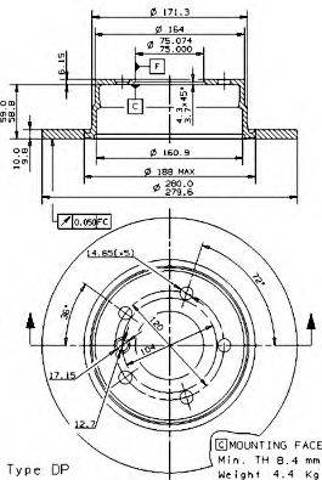 Тормозной диск 08978711 BREMBO