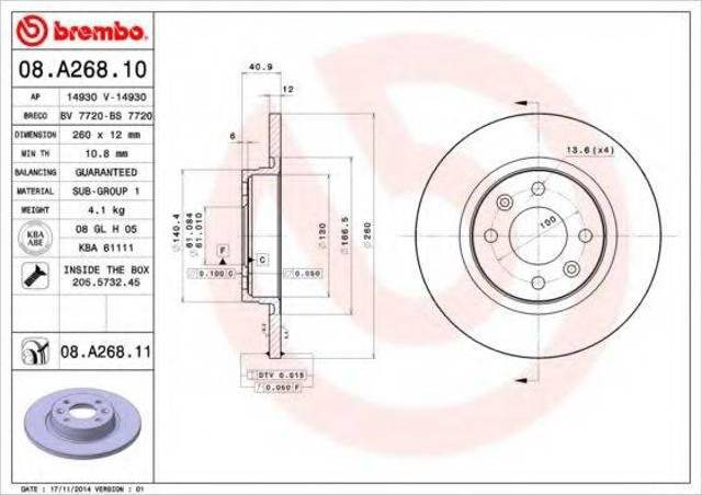 08A26810 Brembo