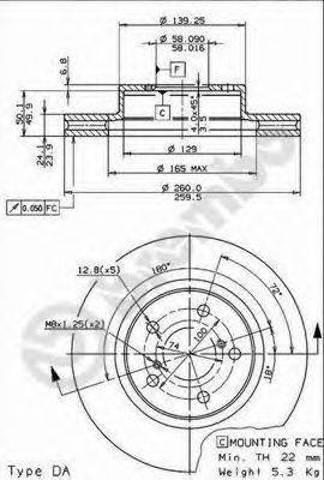 Тормоз дисковый передний 09567311 BREMBO