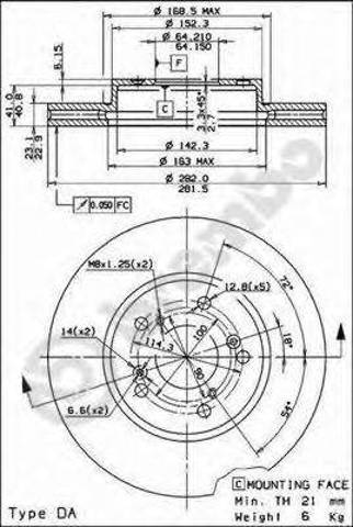 Тормоз дисковый передний 09793211 BREMBO