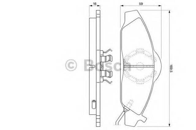 Передние тормозные колодки 0986424551 BOSCH