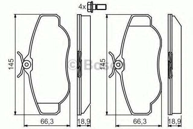 Колодки тормозные дисковые комплект 0986424565 BOSCH