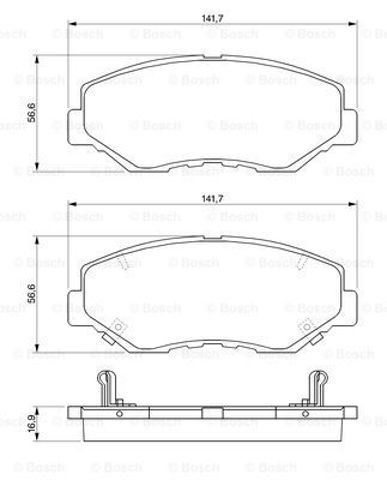 Колодки тормозные дисковые комплект 0986424809 BOSCH