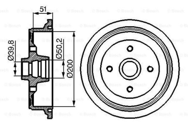 Задний барабан 0986477016 BOSCH