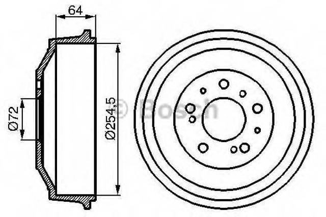 Барабан тормозной задний 0986477031 BOSCH