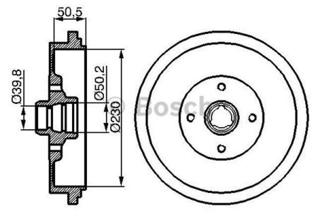 Барабан тормозной задний 0986477042 BOSCH