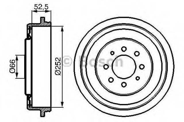 Тормозной барабан 0986477067 BOSCH