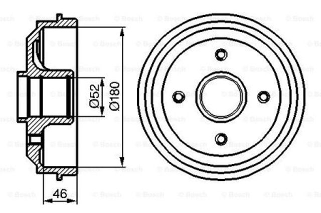Барабан тормозной задний 0986477116 BOSCH
