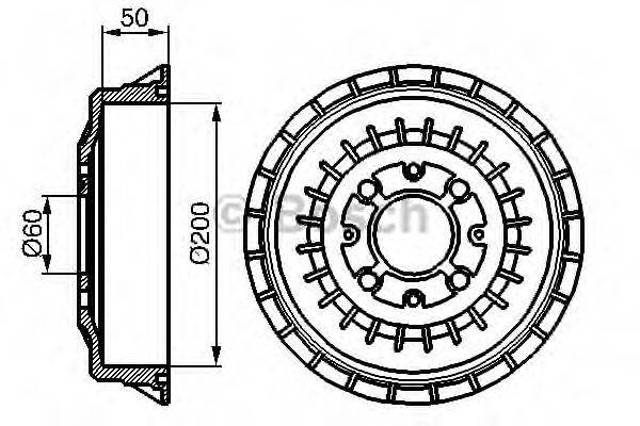Барабан тормозной задний 0986477146 BOSCH