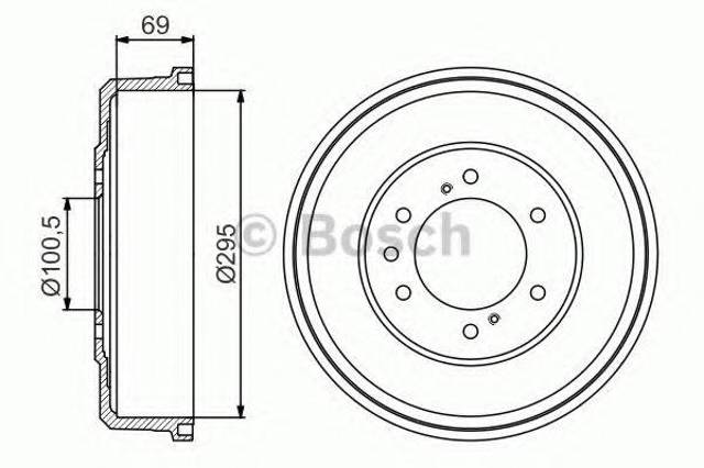 Барабан тормозной задний 0986477165 BOSCH