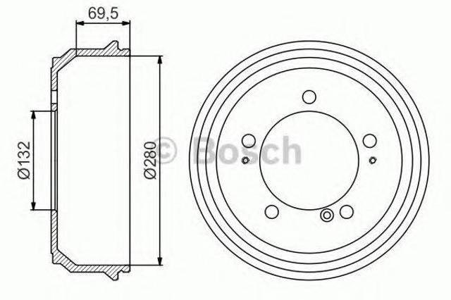 Барабан тормозной задний 0986477169 BOSCH