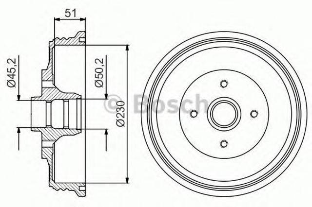 BOSCH 0986477178 Барабан тормозной задний в наличии Чернигов
