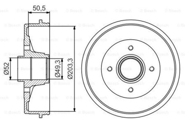 Задний барабан 0986477196 BOSCH