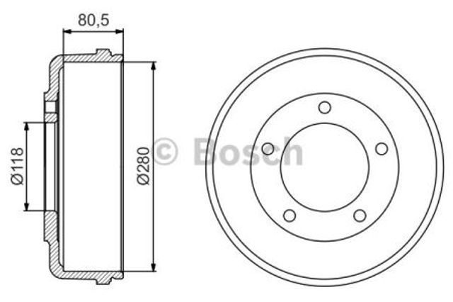 Барабан тормозной задний 0986477203 BOSCH