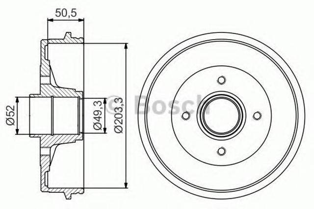 Барабан тормозной задний 0986477210 BOSCH