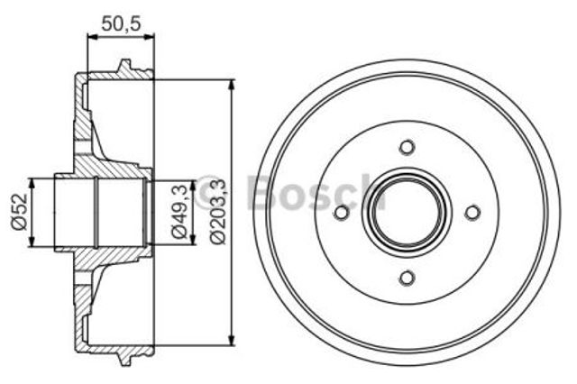 BOSCH 0986477210 Барабан тормозной задний в наличии Ужгород