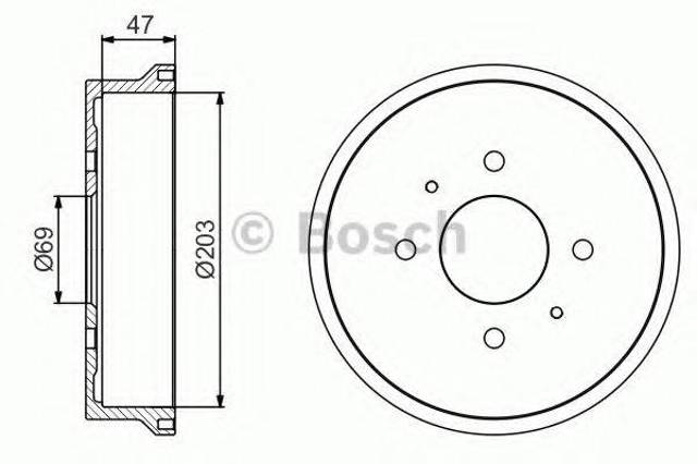 Барабан тормозной задний 0986477235 BOSCH