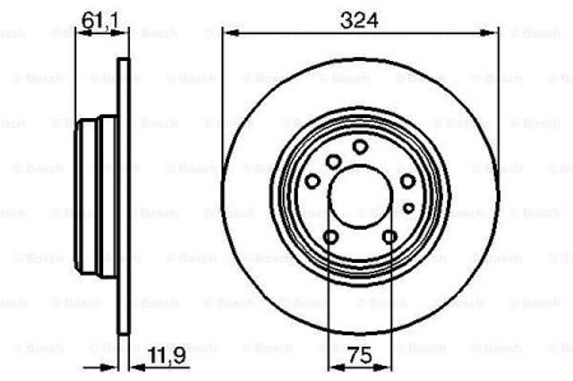 Диск тормозной задний 0986478095 BOSCH