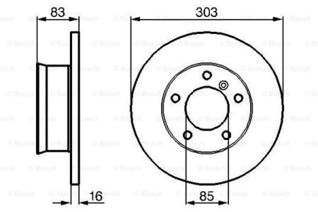 Передний тормозной диск 0986478189 BOSCH