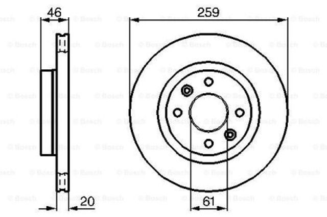 Диск тормозной передний 0986478270 BOSCH
