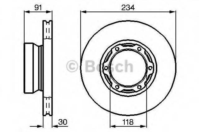 BOSCH 0986478407 Передние тормозные диски в наличии Павлоград