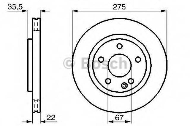 Передний тормозной диск 0986478474 BOSCH