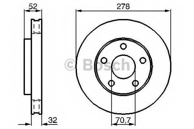 Передний тормозной диск 0986478486 BOSCH