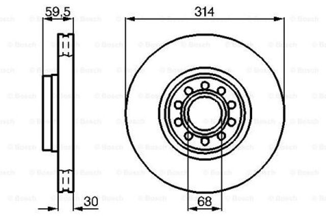 Передний тормозной диск 0986478617 BOSCH